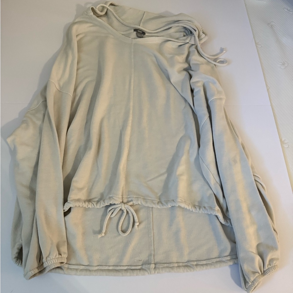 Aerie Cream Textured Hoodie